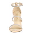thumbnail image 3 of BLISSFUL STEP Women's Rhinestone Ankle Strap Stiletto High Heels Sandals Beige (Size 7), 3 of 7