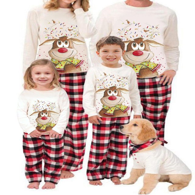 Pyjamas de Noël pour Famille Ensemble de Pyjamas de Noël Assortis PJS Pyjamas de Vacances pour Famille