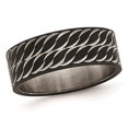 thumbnail image 1 of Bague Anneau pour Hommes Ou Femmes en Acier Inoxydable Plaqué Noir à Taille Diamant, 1 of 5