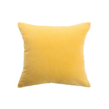 Cushion Cover Stripe Design Velvet Throw Pillow Case Shell for Sofa 20" Yellow