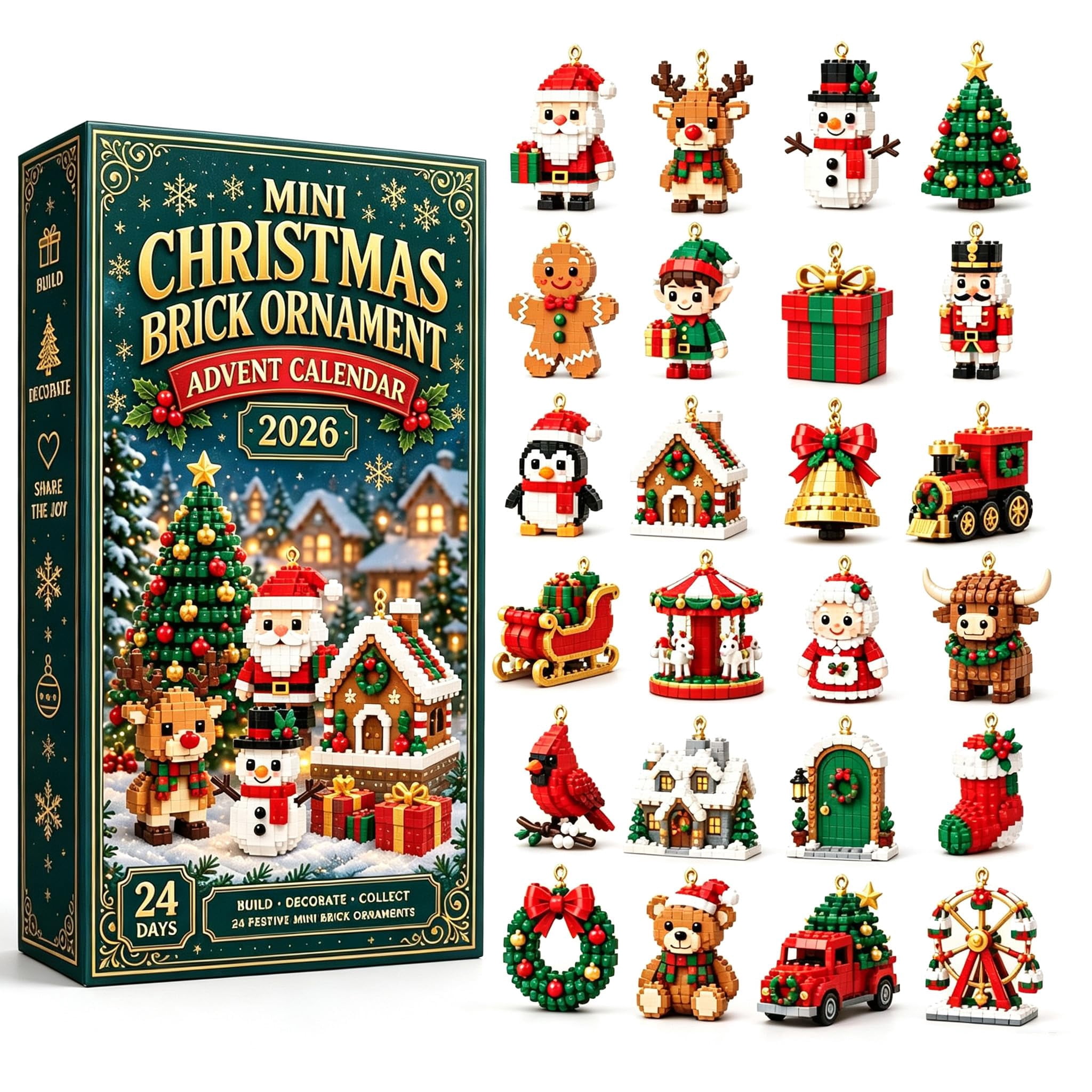 24-Day Mini Christmas Brick Ornament Advent Calendar - Walmart.ca