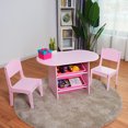 thumbnail image 1 of Costway Kids Table and 2 Chairs Set W/ Storage Boxes For Toddler Gift Desk Pink, 1 of 10