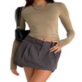 thumbnail image 1 of Blouse Mode Urbaine à Manches Longues Unie pour Femmes, 1 of 6