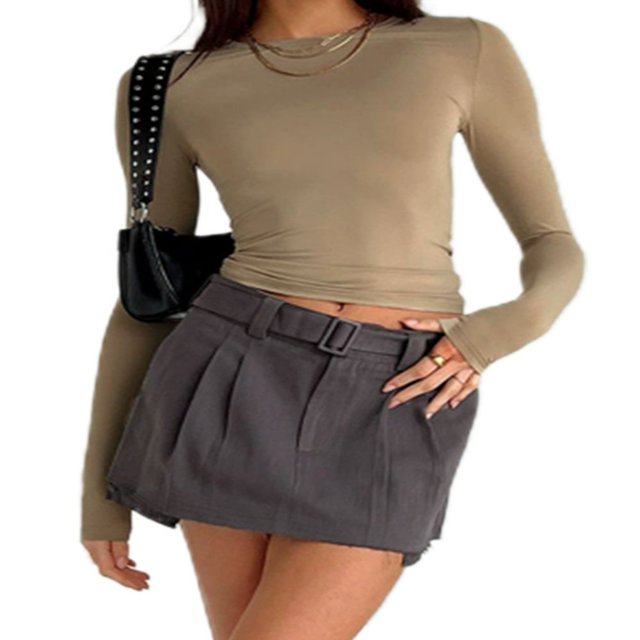 Blouse Mode Urbaine à Manches Longues Unie pour Femmes