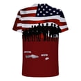 thumbnail image 4 of Mefallenssiah T-Shirt à Manches Courtes pour Homme Homme Décontracté Col Rond Populaire Impression Drapeau Numérique 3D Chandail Entraînement Physique Sport Manches Courtes T-Shirt Blouse Blanc, 4 of 4