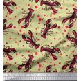 thumbnail image 1 of Soimoi Rayon Fabric Dot & Lobster Ocean Print Fabric by The Yard 42 Inch Wide, 1 of 3