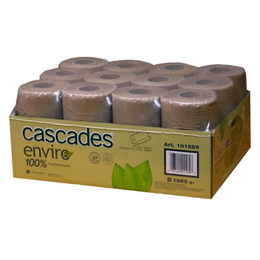 Cascades Enviro Rouleaux d'Essuie-tout en Papier Brun, Lot de 12