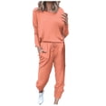 thumbnail image 2 of Simua Pantalons à Manches Longues Col Rond 2 Pcs pour Femmes, Pantalons Larges Taille Haute Élastiques avec Poche, 2 of 9