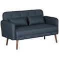 thumbnail image 1 of HOMCOM 53' Canapé Tufted Loveseat pour Chambre à coucher, Bleu, 1 of 10