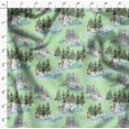 thumbnail image 5 of Soimoi Green Rayon Fabric Animals & Pine Tree Fabric Prints By Yard 56 Inch Wide, 5 of 5
