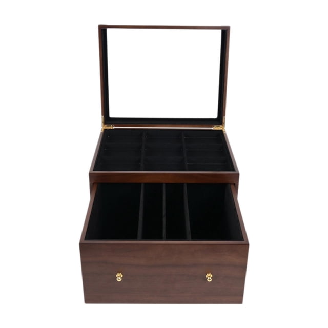 jiaping Trading Card Storage Box Cards Organizer Durability Graded Card Display Case Brown