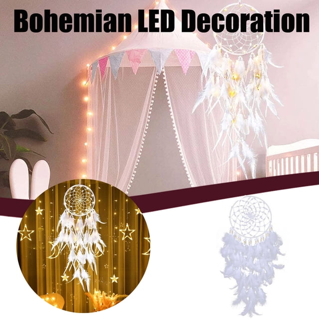 Lace White Feather Wall Hanging Home Decoration