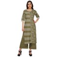 thumbnail image 1 of Moomaya Ensemble Décontracté en Viscose Style Santoon pour Femmes, Ensemble Palazzo 2 Pcs, Robe, Tenue Ethnique, 1 of 1
