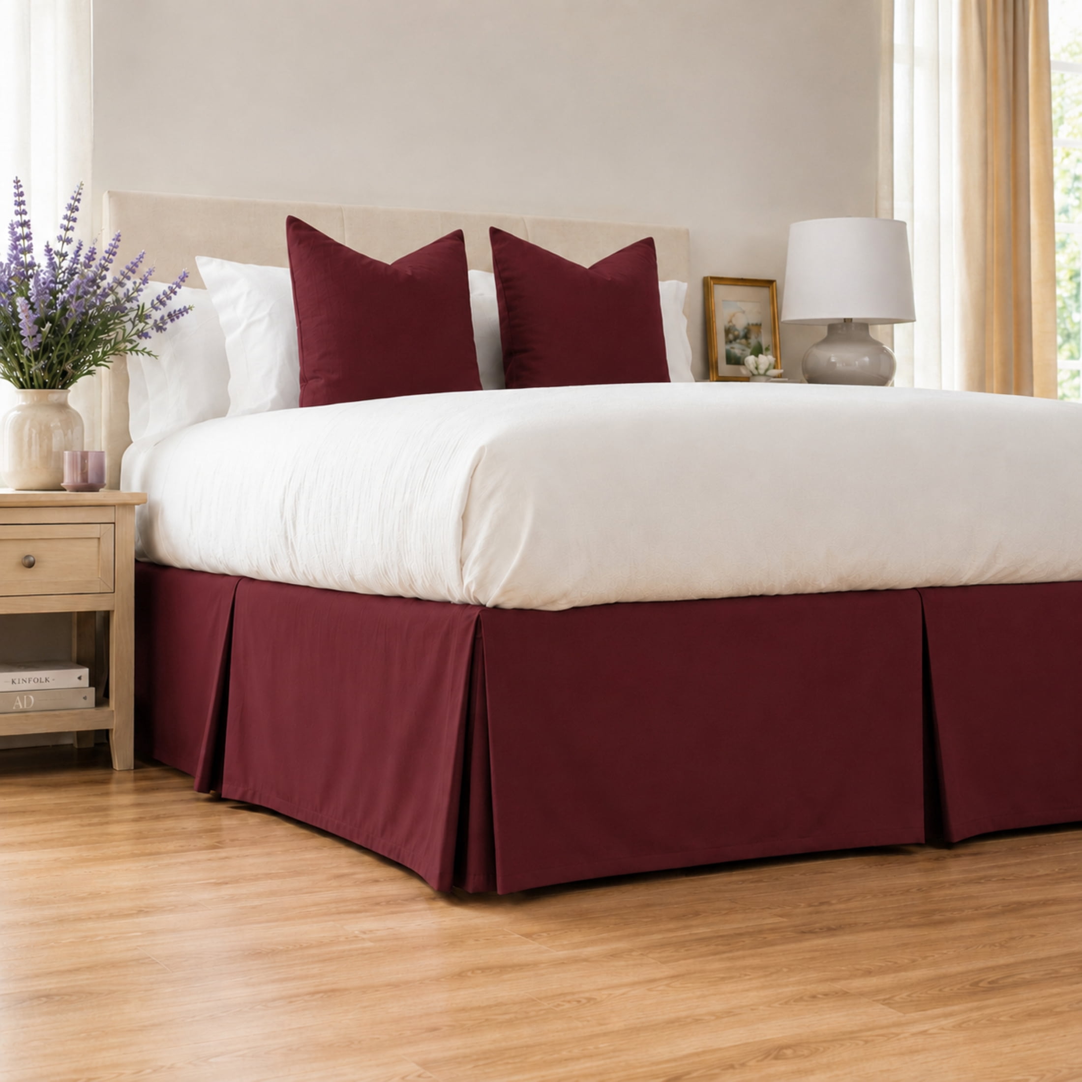 Swift Home Premium Bed Skirt 14-Inch Tailored Drop, 1 Pack, Queen