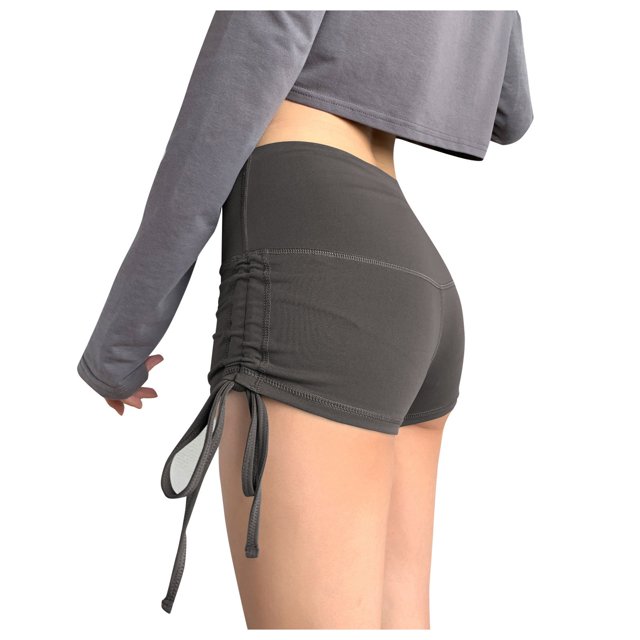 Birdeem Short Cycliste pour Femmes, Taille Haute Froissée, Extensible aux Hanches, Course, Mise en Forme, Yoga