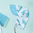 thumbnail image 4 of Akiihool Dinosaur Swim Trunks Boys Boys 2 Pieces Rash Guard Sun Protection Long Sleeve Kid Swimsuits Quick Dry Swim Shirt Trunks for Boys (Sky Blue,3-4 Years), 4 of 4