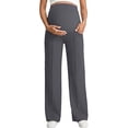 thumbnail image 1 of ’S Winter Maternity Straight Leg Pants – High Waist Over Bump High Stretch & Breathable Plus Size Pants Grey L, 1 of 6