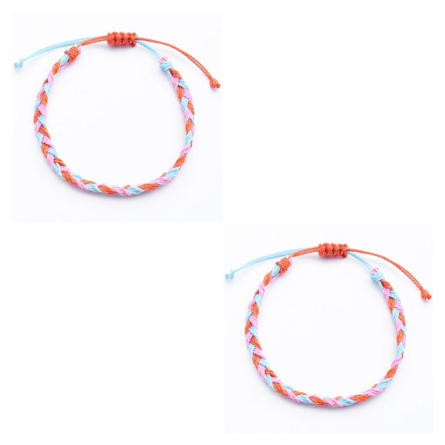 mmirethe Braided Bracelet Waterproof Waxed Thread Wristband Bracelets Dressing Decor Type 5 2Set