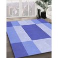 thumbnail image 3 of Ahgly Company Jeans Ronds Lavables en Machine Intérieur Transitionnel Tapis Bleu, 7 Pieds Rond, 3 of 7