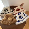 thumbnail image 4 of Women Bucket Hat Keep Warm Handmade Trendy Openwork Plush Bucket Hat, 4 of 5