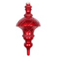 thumbnail image 1 of Vickerman MT198703D 10 in. Red Candy Glitter Net Top Finial Ornament, 1 of 2