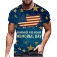thumbnail image 2 of LSLJS T-Shirts Patriotiques pour Hommes T-Shirts à Imprimé Rayures de la Fête de l'Indépendance Col Rond Manches Courtes, 2 of 5
