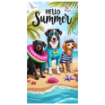 thumbnail image 1 of Bright Colors Hello Summer Dog Banner Tropical Design Beach Theme for Summer Party Outdoor Decoration Beach Events, 1 of 4