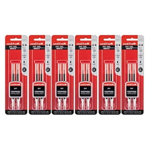 Uni-Ball Signo 207 Recharges de stylo gel, 0.7mm, Point moyen, encre noire, boîte de 12