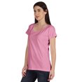 thumbnail image 4 of Inkmeso T-Shirt Basique à Encolure Dégagée Décontracté à Manches Courtes en Coton Uni T-Shirt Haut pour Femmes, 4 of 8