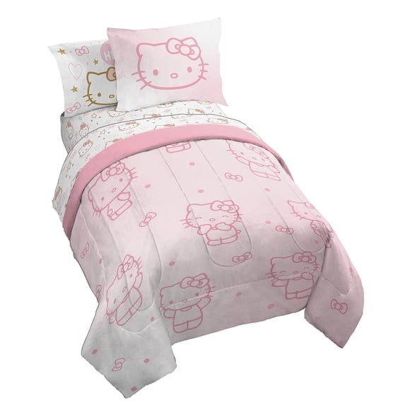 Sanrio Hello Kitty Stars 7 Piece Full Size Bed Set with Shams