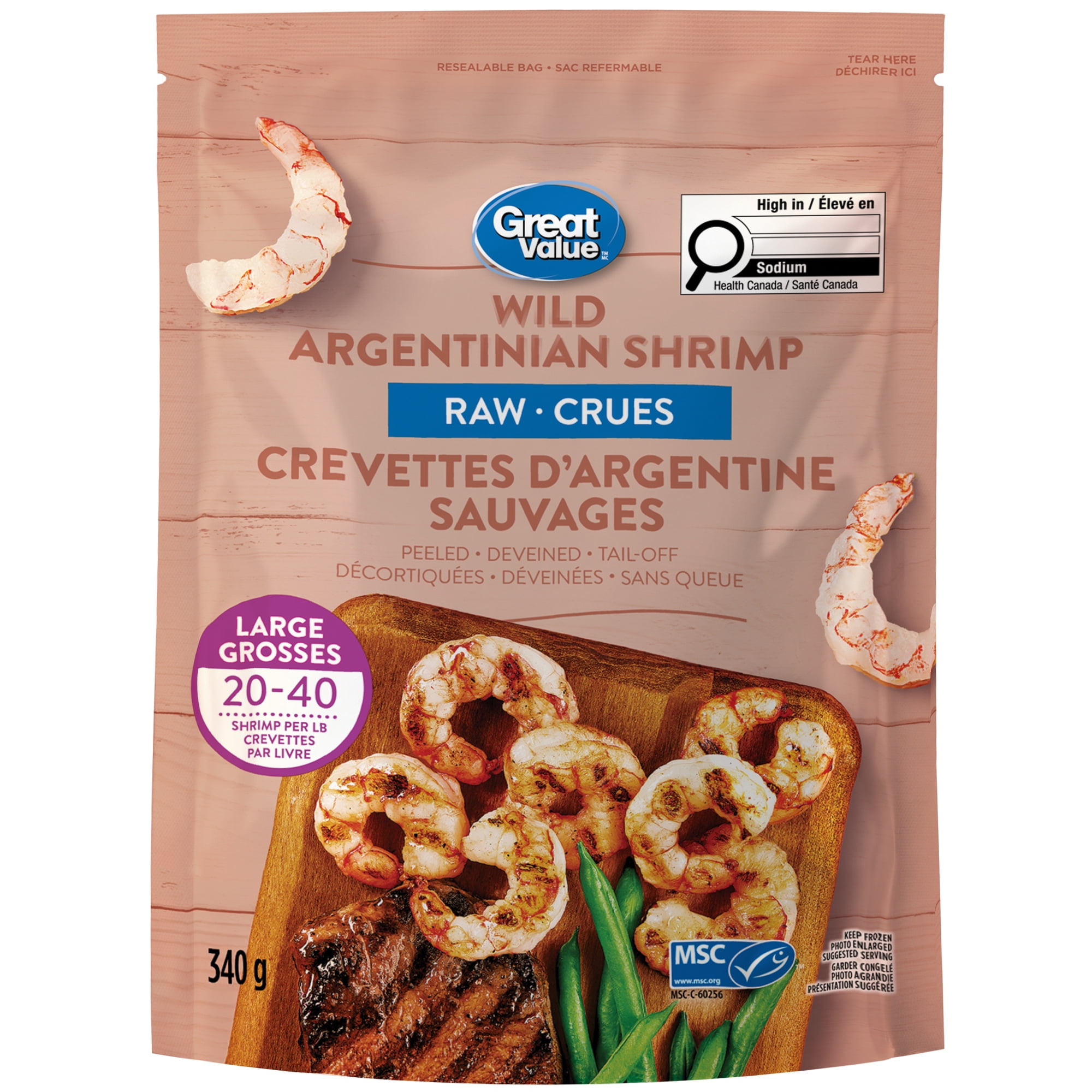 Great Value Raw Wild Argentinian Shrimp 340g