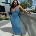 thumbnail image 4 of Birdeem Womens Sexy Tank Dress Deep V-Neck Sleeveless Ribbed Party Club Dress, 4 of 7