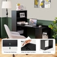 thumbnail image 4 of Patiojoy 48 Inch Computer Desk with Bookshelf 3-in-1 Home office Desk with 4-Tier Bookcase & CPU Stand Space-saving Reversible Writing Desk Black, 4 of 10