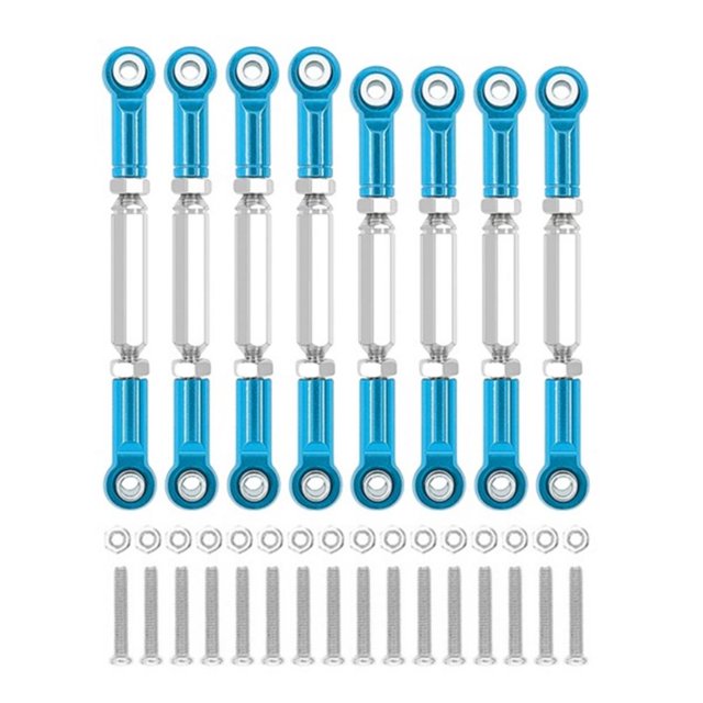 fastboy 8pieces Wheelbase Steering Link Rod Set For MN WPL 1/16 C14 RC Car Accessories Blue