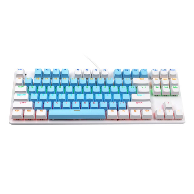 Mechanical Wired 87-Key Mechanical Gaming Keyboard Rainbow Backlit Keyboard For PC Laptop for Game and Office
