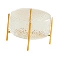 thumbnail image 2 of jifeng Fruit Bowl Fruit Dish Cylindrical with Gold Bracket Portable Fruit Tray Storage Clear, 2 of 9