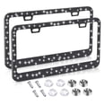 thumbnail image 2 of 2pcs Bling Car License Plate Frame Sparkly Rhinestone License Plate Cover Stainless Steel Metal Frames Durable Rust-proof Front Back License Cover for Women Girls, 2 of 7