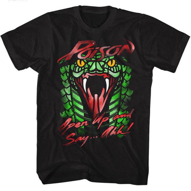 Poison Poison Snake Black Adult T-Shirt Tee