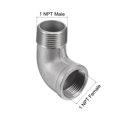 thumbnail image 2 of Unique Bargains 1 NPT Male to Female Thread Elbow Pipe Fitting 304 Stainless Steel, 2 of 5