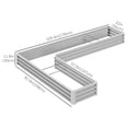 thumbnail image 3 of Outsunny L-Shaped Raised Garden Bed Galvanized Steel Planter Box Silver, 3 of 10