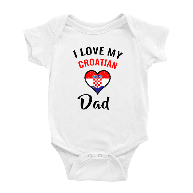 J'aime Mon Papa Croate Cœur Drapeau Mignon Cache-Couche pour Bébé Cache-Couche pour Bébé