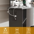 thumbnail image 3 of Makeup dressing table with light and power socket, corner dressing table with 5 rotating drawers, 3 colors of lighting, adjustable brightness, shelf and stool, girls' dressing table, 3 of 7