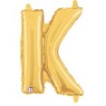 thumbnail image 3 of Ballon Lettre en Feuille d'Or de 14 Pouces - W, 3 of 7
