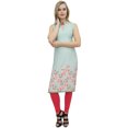thumbnail image 1 of Bimba Tunique Sans Manches Verte à Imprimé Floral pour Femme, Kurta Kurti de Designer-14, 1 of 6
