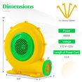 thumbnail image 3 of Gymax 480W 0.6 HP Electric Blower 1920 PA Air Blower for Inflatables Water Slide, 3 of 10