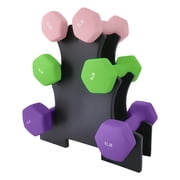 Hex Dumbbell Set with Rack, Neoprene Coated Cast Iron Free Weights for Home Gym, Anti Slip Non Roll Design for Women Men Strength Training Yoga HIIT