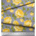 thumbnail image 2 of Soimoi Tissu en Rayonne Imprimé Feuilles & Roses Tissu de Couture Yard 42 Pouces de Large, 2 of 3