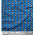 thumbnail image 1 of Soimoi Poly Georgette Fabric Crossbone & Skull Halloween Print Fabric by The Yard 52 Inch Wide, 1 of 3