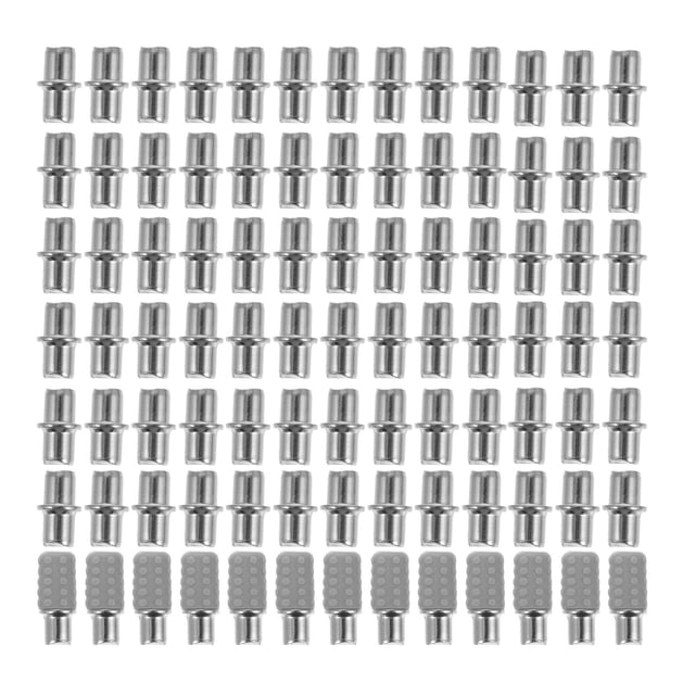 OULII 100Pcs Kitchen Cabinet Shelf Supports Silver PP Screw Fixation Wardrobes DIY Enthusiasts