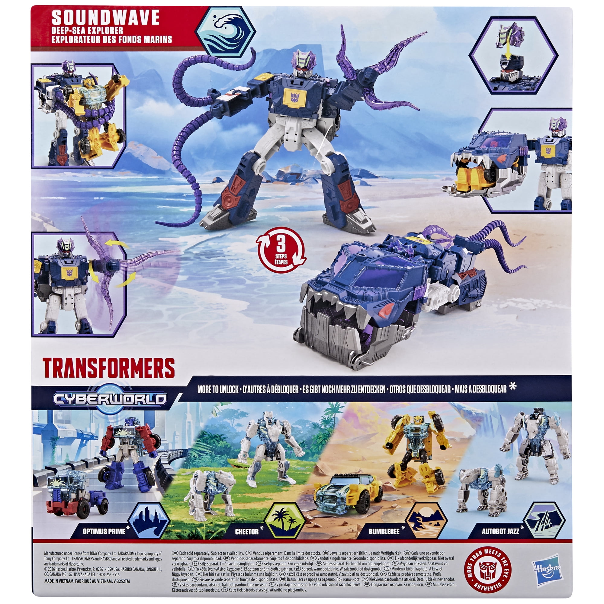 Transformers CYBERWORLD Soundwave Deep Sea Explorer Energon Surge Action Figure